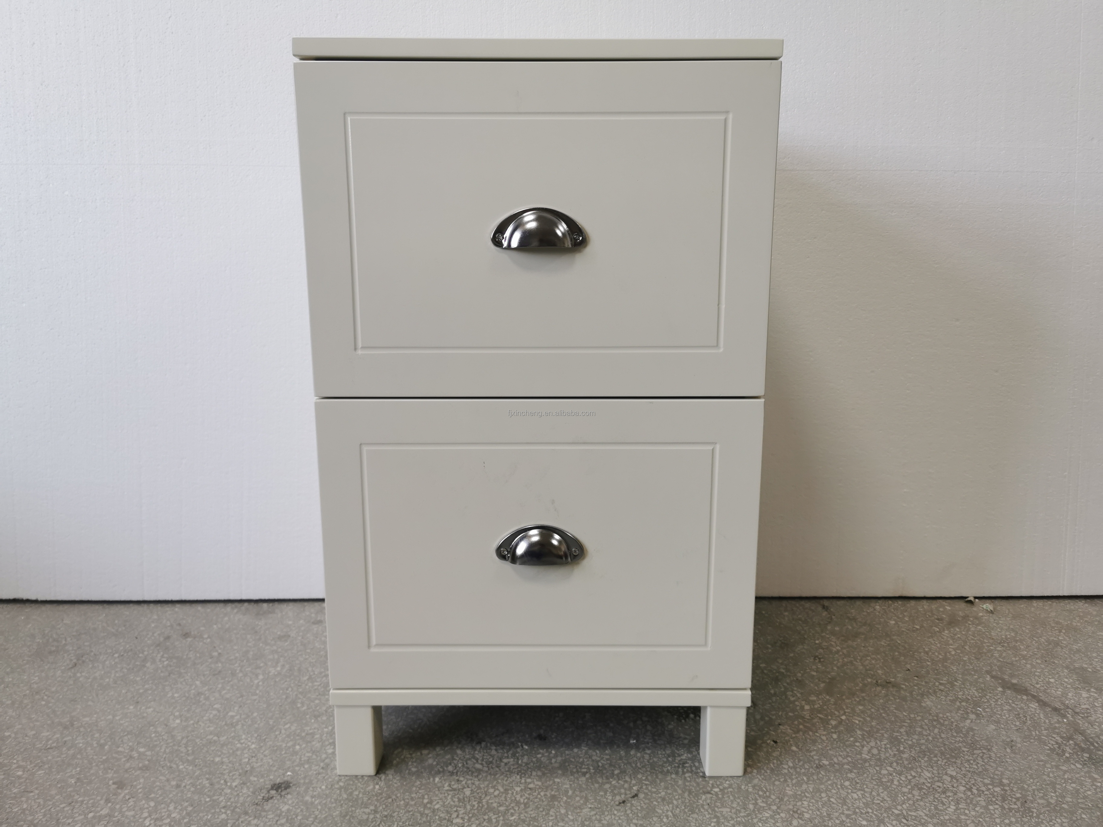 Modern two drawers cabinet new design white market trend side table