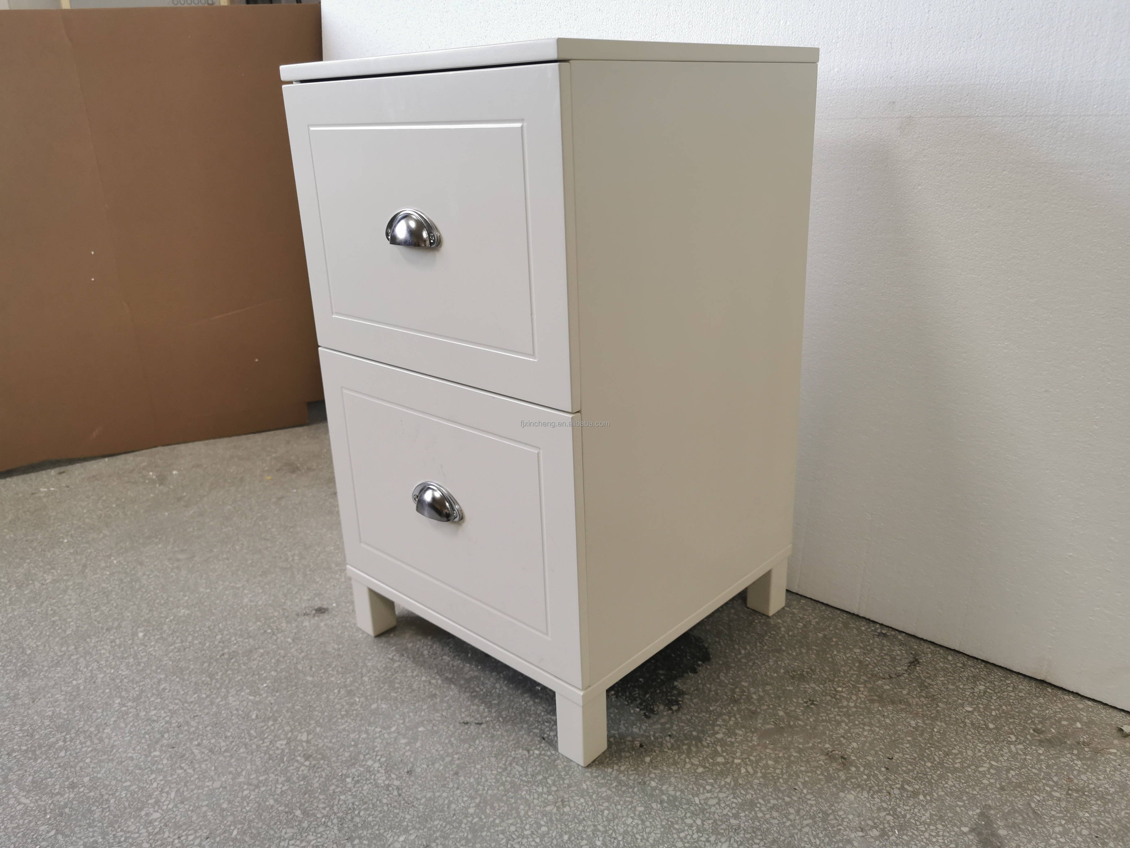 Modern two drawers cabinet new design white market trend side table