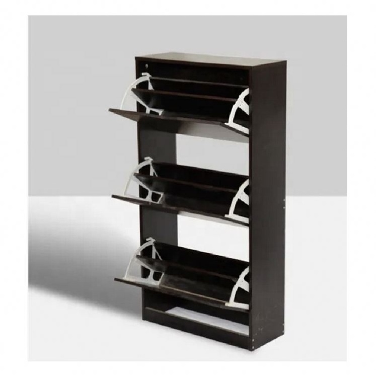 Low Price china design luxury entrance furniture black wood shoes cabinet  rack