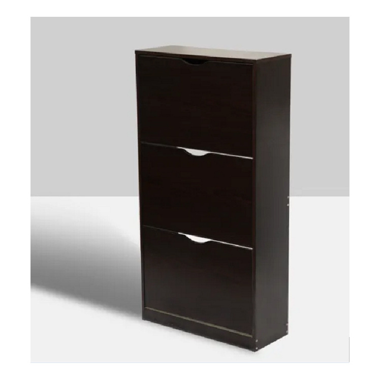 Low Price china design luxury entrance furniture black wood shoes cabinet  rack