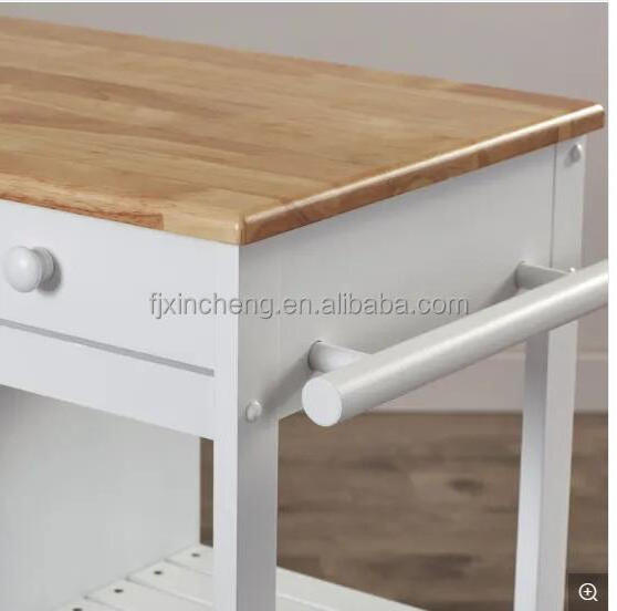 Kitchen cart with wheels one drawer one door new arrival White for restaurant kitchen island