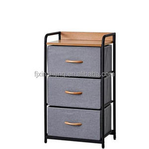 New Market trend Factory Priceshelving four fabric drawers metal frame top table for livingroom corner table cabinet storage