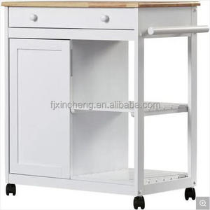 Kitchen cart with wheels one drawer one door new arrival White for restaurant kitchen island