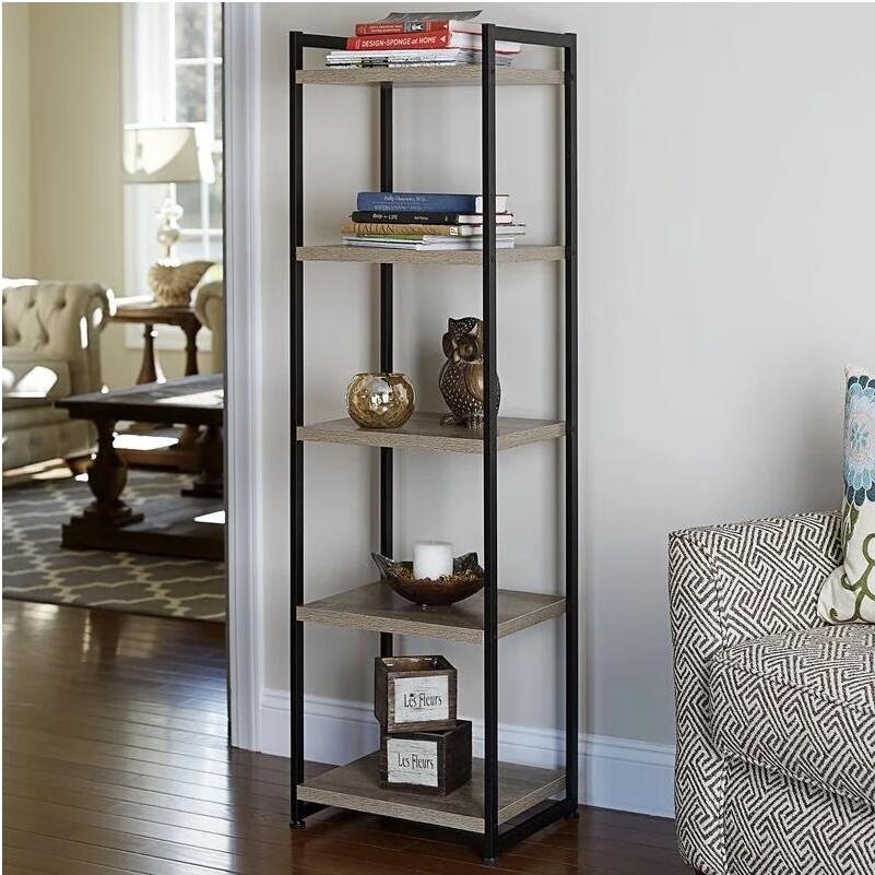 Hot Sell Metal Rustic Corner Bookcase Book Shelf for Home Living Room bedrooms Storage Modern Iron Flower Shelf Models Wholesale