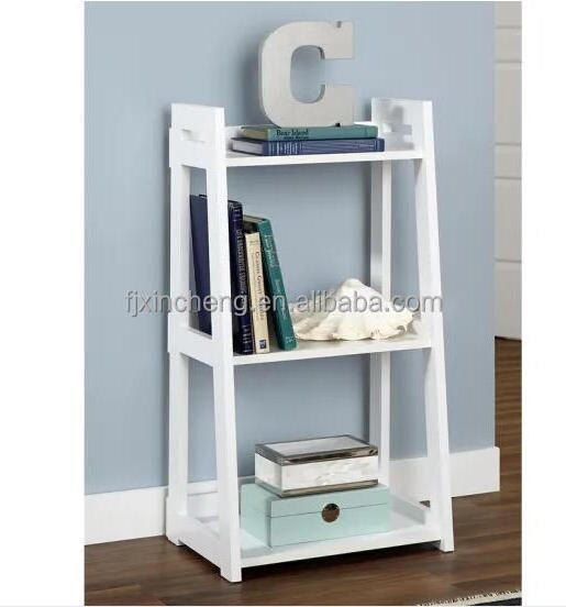 New Factory Direct Selling Standard Bookcase White Bookcase 4 Tiers Shelf With 1 Big Compartment Display Shelf