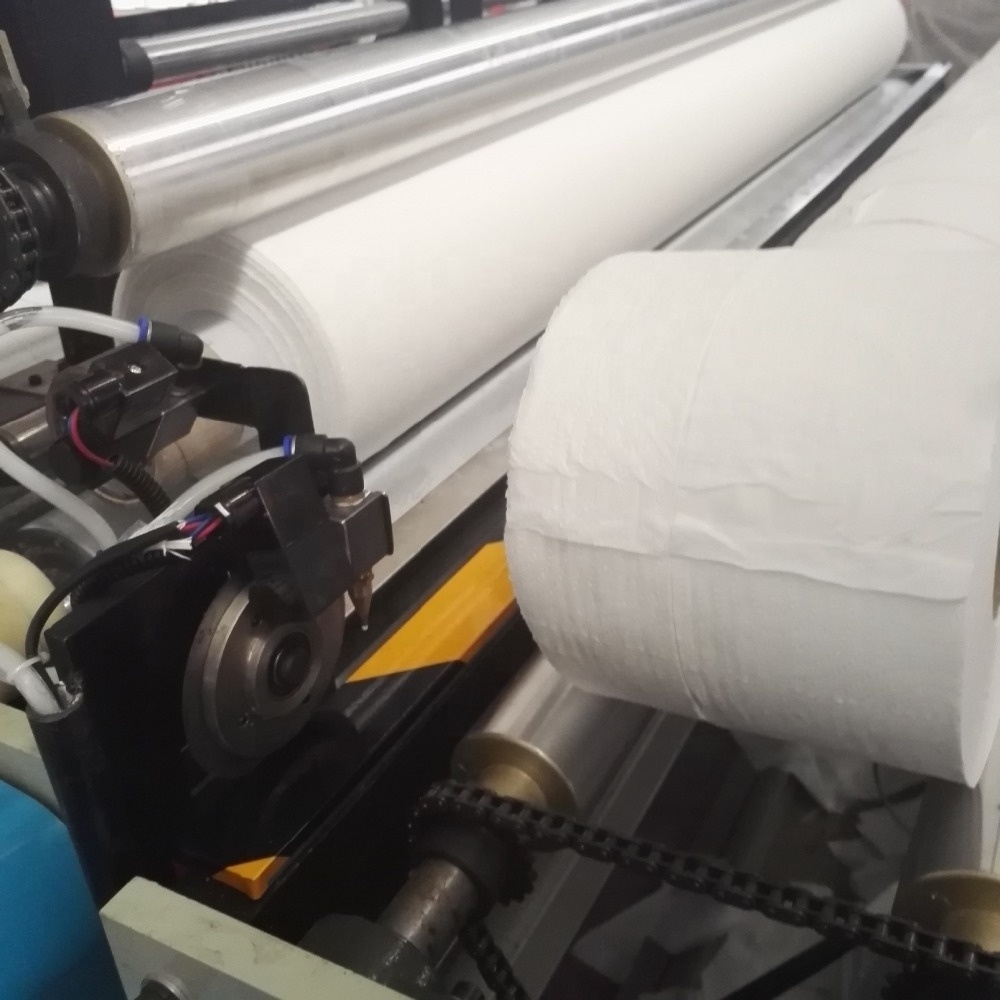 Automatic maxi roll small toilet paper rewinding slitting machine