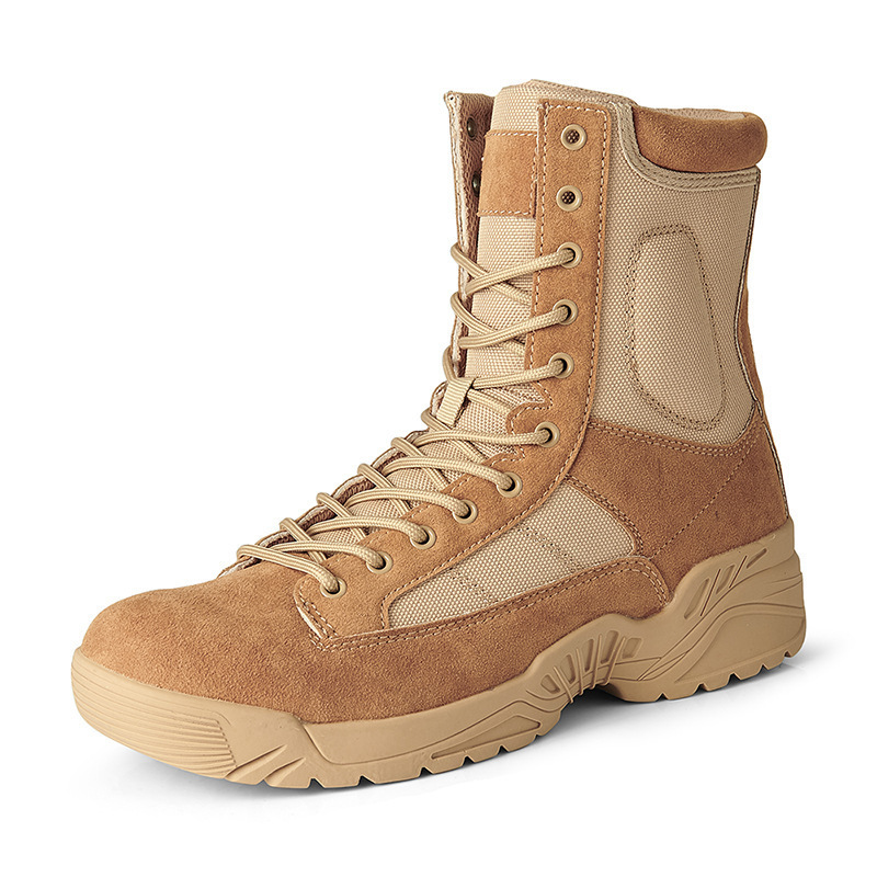 Long boots men's Mar-tin comfortable high top security work boots brown khaki fashion autumn and winter boots