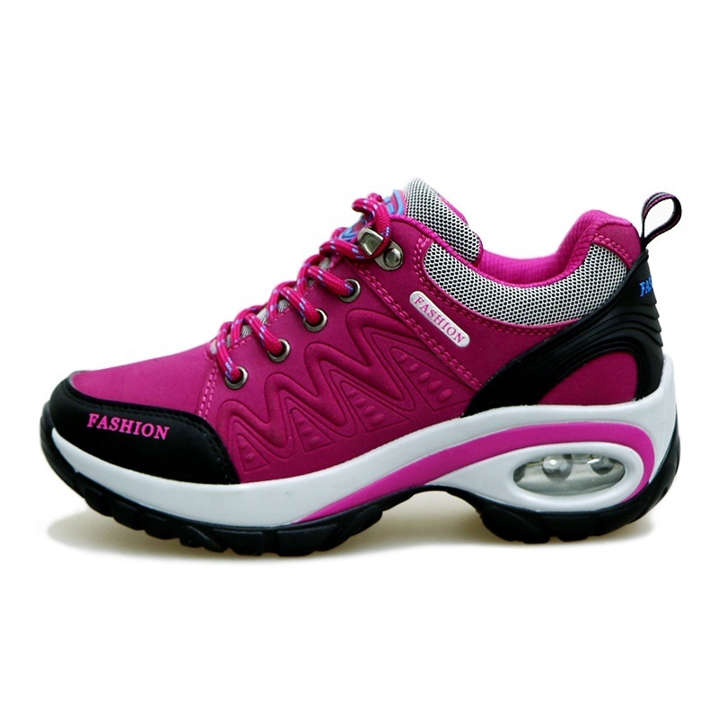 Made in China air cushion thick-soled increase height women's sports shoes outdoor hiking jogging leisure chunky shoes