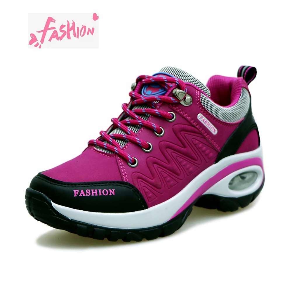 Made in China air cushion thick-soled increase height women's sports shoes outdoor hiking jogging leisure chunky shoes