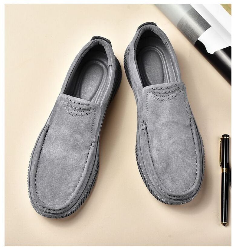 Classic design canvas boat shoes slip on flat men's latest leather men's shoes handmade outdoor walking leisure loafers