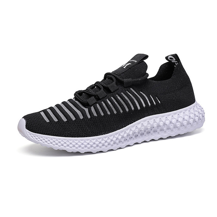 Flying Woven Yellow Sneakers Women Autumn Gym Casual Shoes Breathable Mesh Upper Flat Shoes For Women