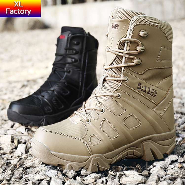 Live Video Men's Outdoor Shoes Hunting Boots High Top Khaki Fashion Chunky Four Seasons Knee-high Boots