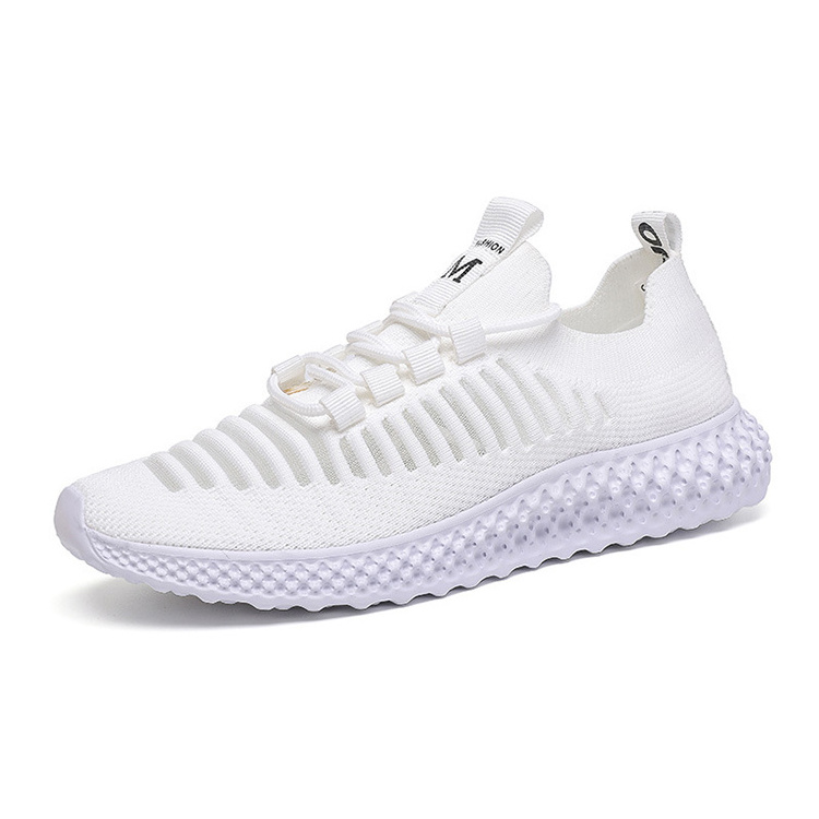 Flying Woven Yellow Sneakers Women Autumn Gym Casual Shoes Breathable Mesh Upper Flat Shoes For Women