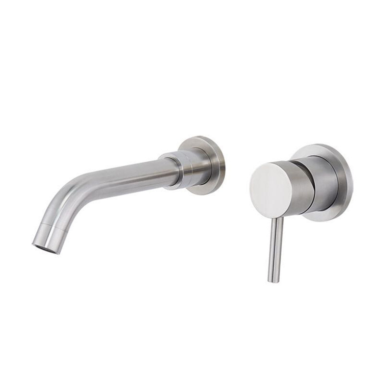 Cross-border hot-selling embedded box type hot and cold basin tap concealed in wall small panel 304 stainless steel faucet