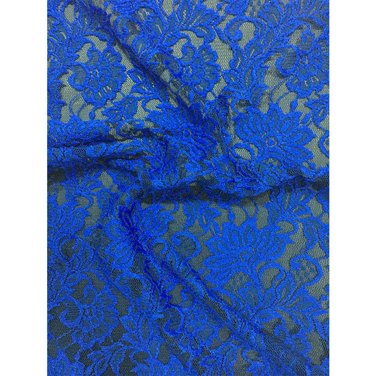 Cheap price royal blue lace floral mesh fabric african lace fabric for woman dress