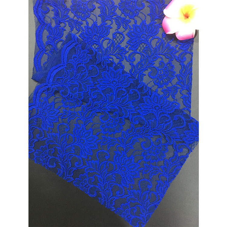 Cheap price royal blue lace floral mesh fabric african lace fabric for woman dress