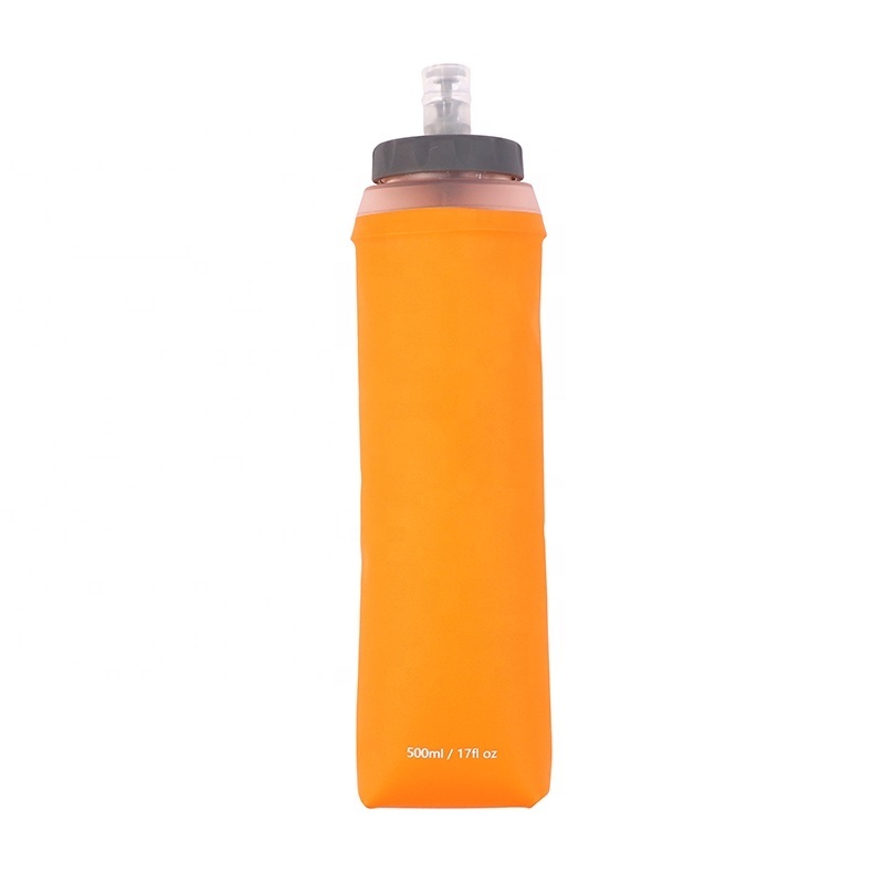 Oem/Odm Collapsible Water Bottle Foldable 300ML 500Ml Tpu Running Foldable Rotary Switch Bite Valve Soft Flask