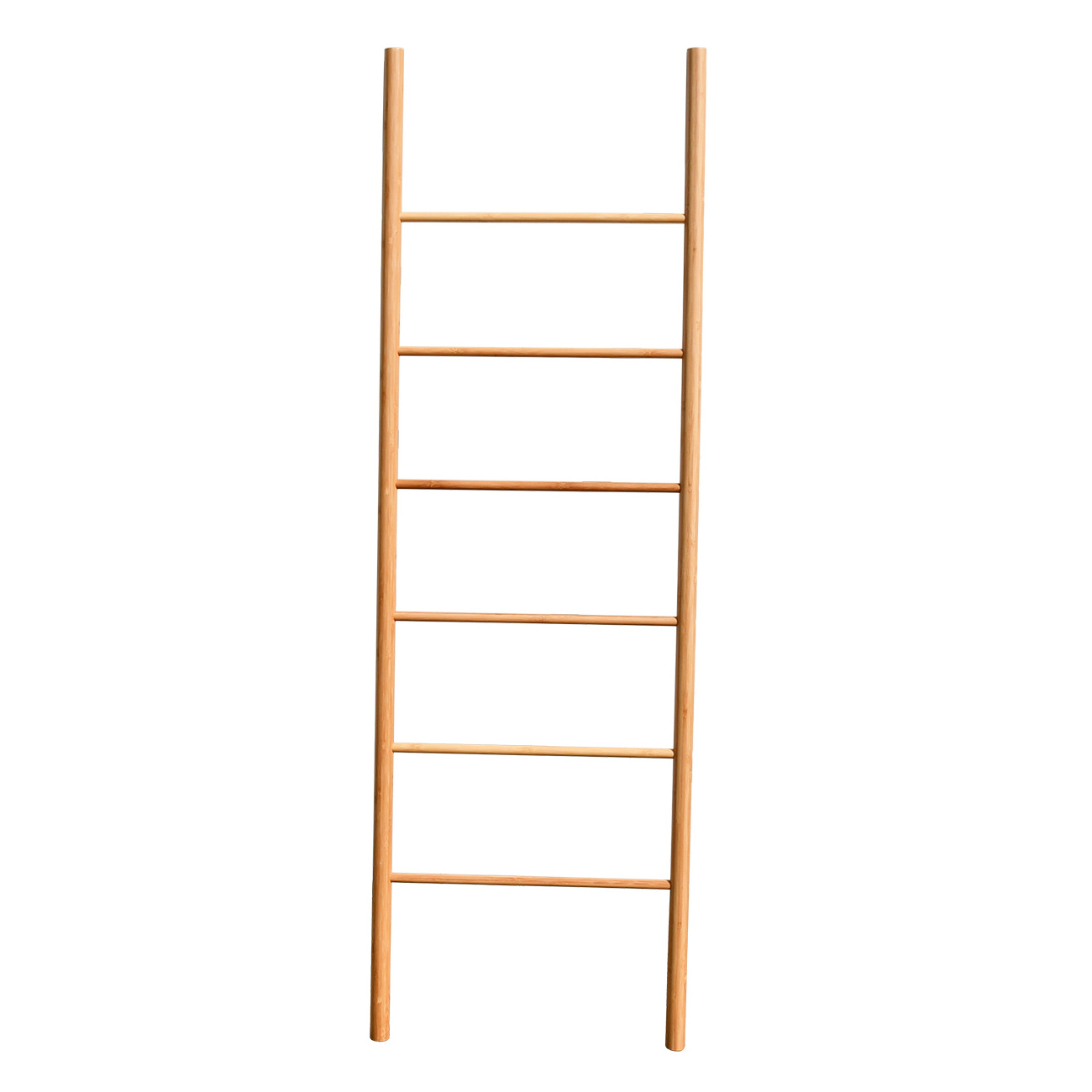 Decorative Bamboo 6-Rung Blanket Wood Ladder Hotel Towel Rack For Home And Bathroom