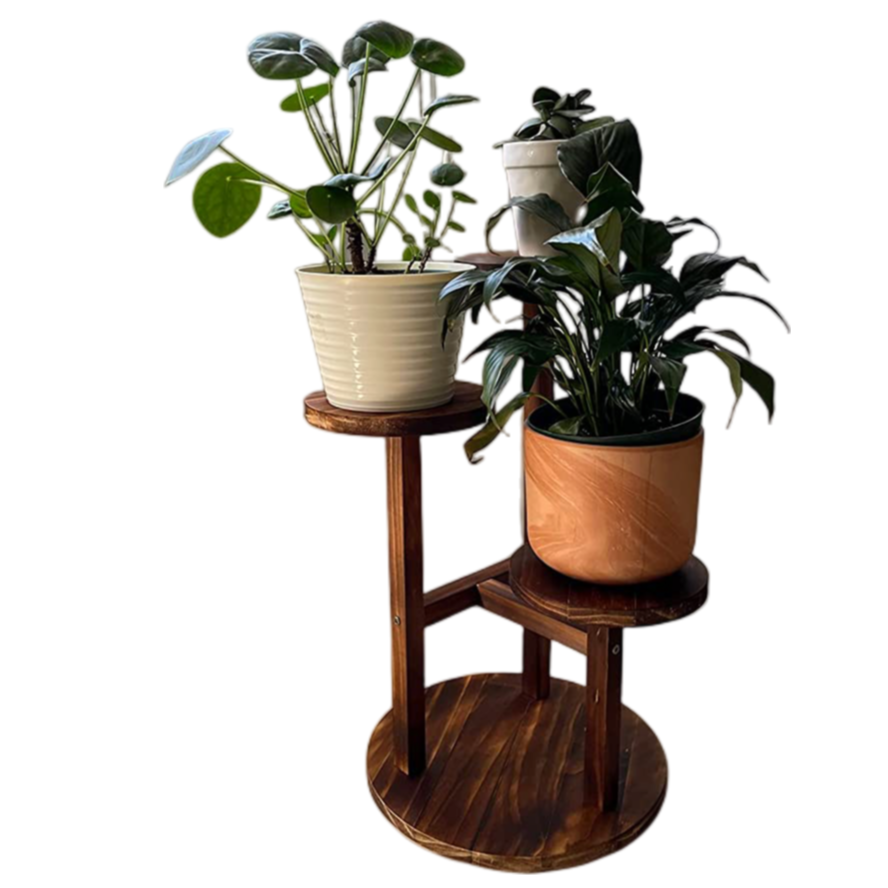 Multi-tie Tall Wood Plant Stand For Indoor Outdoor Shelf Corner Display Rack Living Room Balcony Garden Patio