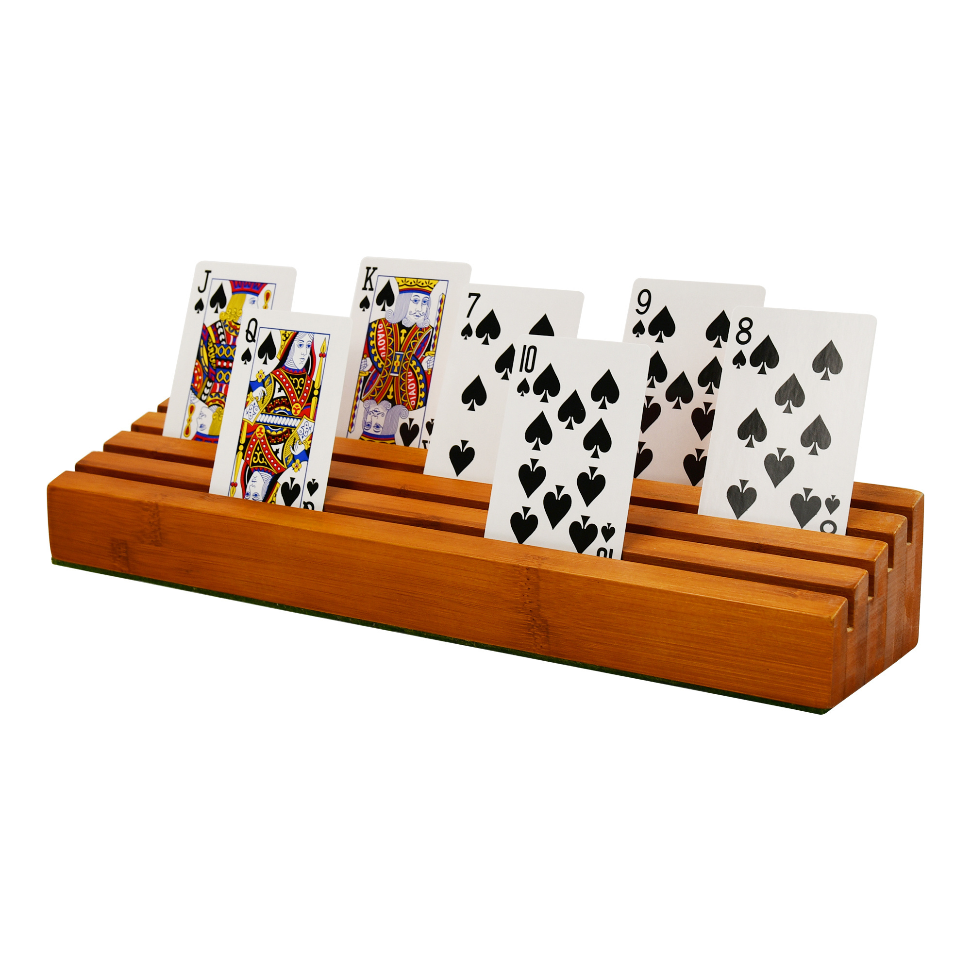 Youlike Wholesale Wooden Playing Card Holder Tray Rack Organizer Card Storage For Kids, Seniors, Adults