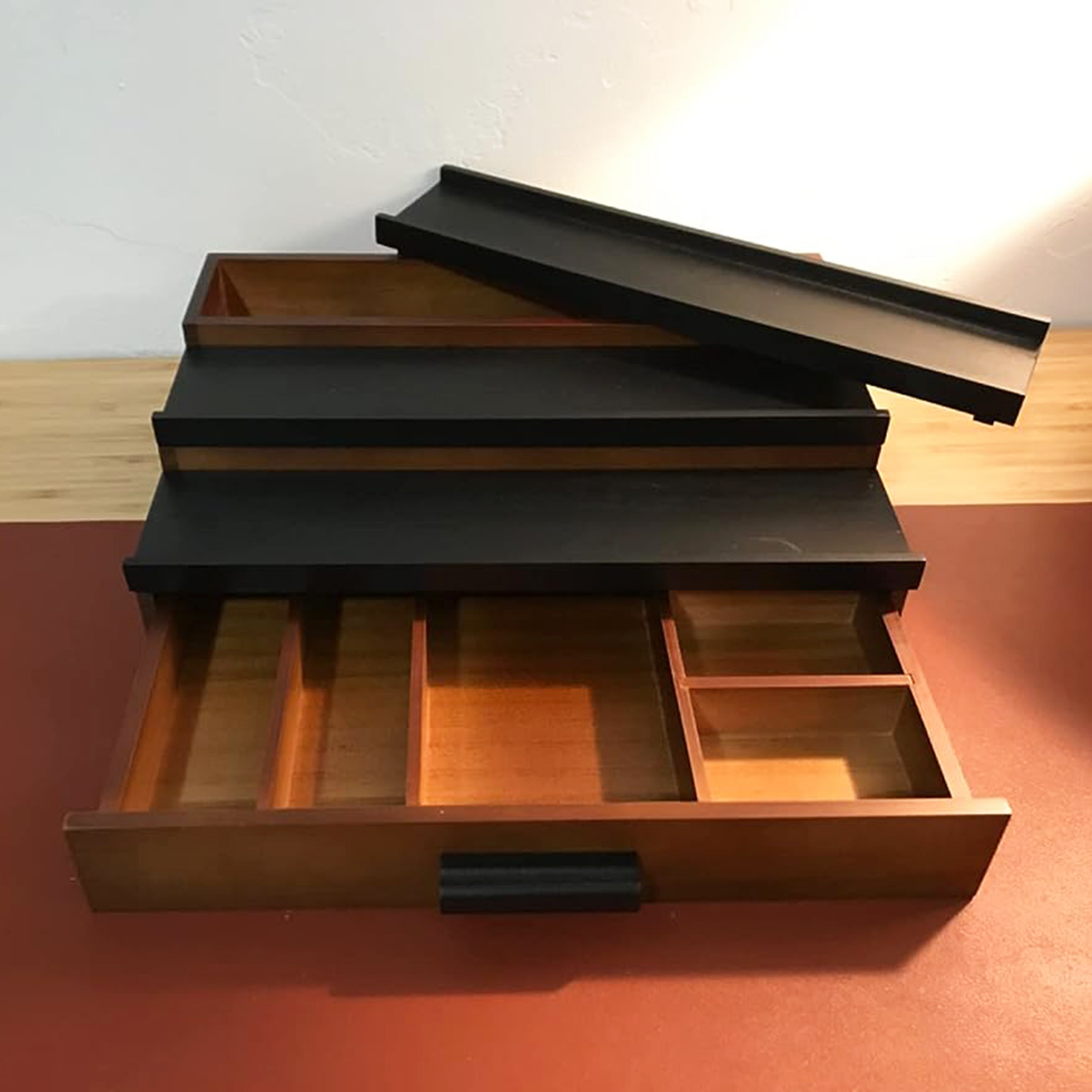 Storage Holders And Racks Wooden  Perfume Organizer for Men 3 Tier Perfume Organizer with Drawer and Hidden Compartment