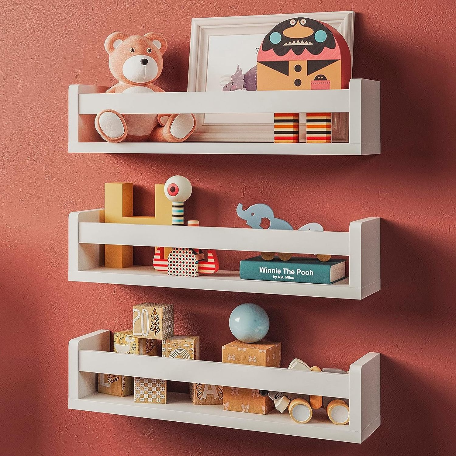 Nursery book shelves wall online