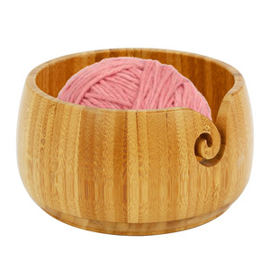 Handmade Wooden Yarn Bowls for Knitting and Crocheting Customized Knitting Bowl with No-slip Pad