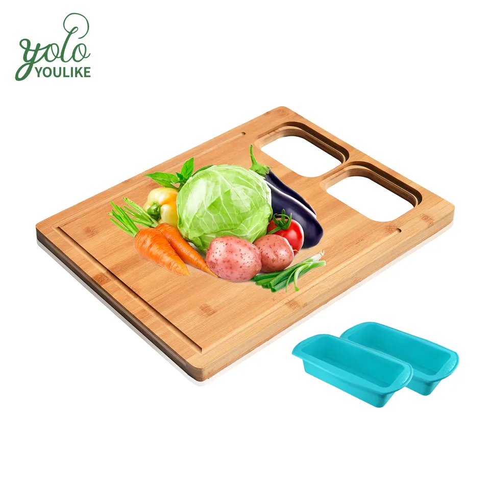 Youlike Bamboo Smartake Multifunktional Schneidebrett Chopping Board With Collapsible Trays Set Of 3 Expandable Kitchen