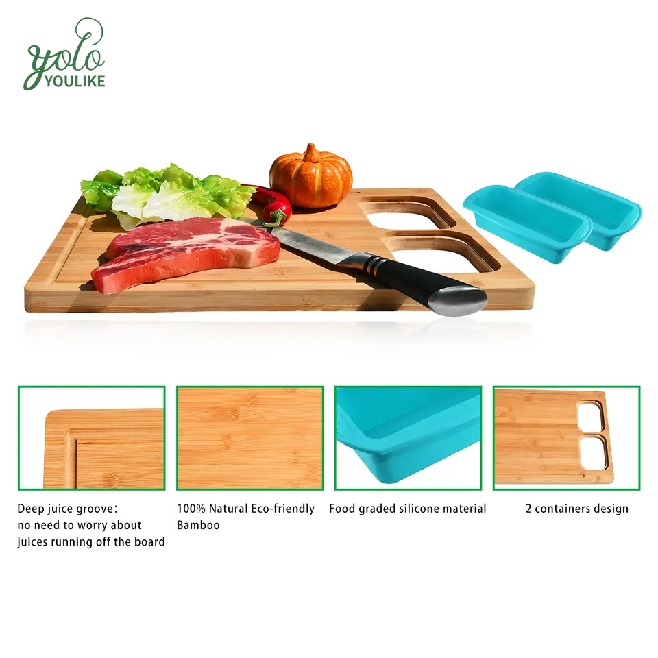 Youlike Bamboo Smartake Multifunktional Schneidebrett Chopping Board With Collapsible Trays Set Of 3 Expandable Kitchen