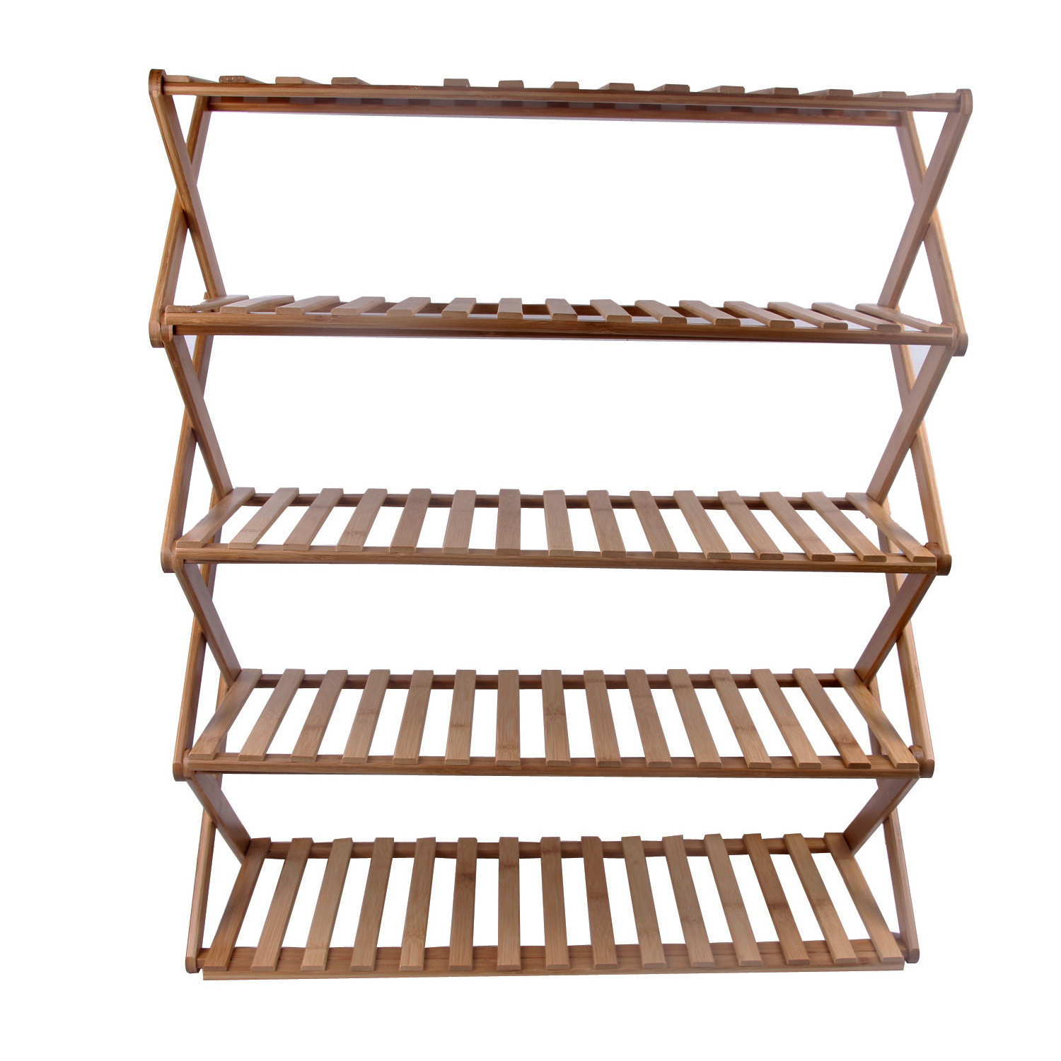 Multifunctional Entryways Storage Organizer Free Standing Plant Display Shelf Stand 5 Tiers Foldable Shoe Rack