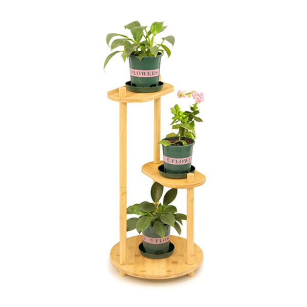 Wholesale Bamboo 3 Tiers Plant Shelf Indoor Garden Plant Stand 3 Tier Plant Stand