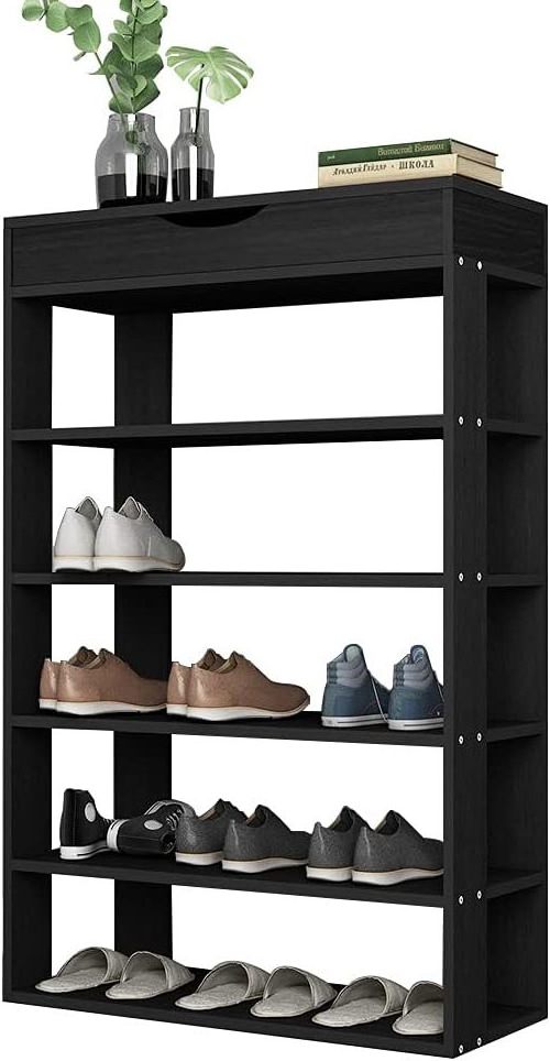 Modern Heavy Duty Bamboo Shoe Rack with Coat Tree and Seat Entryway Bench for Hallway for Home and Living Room