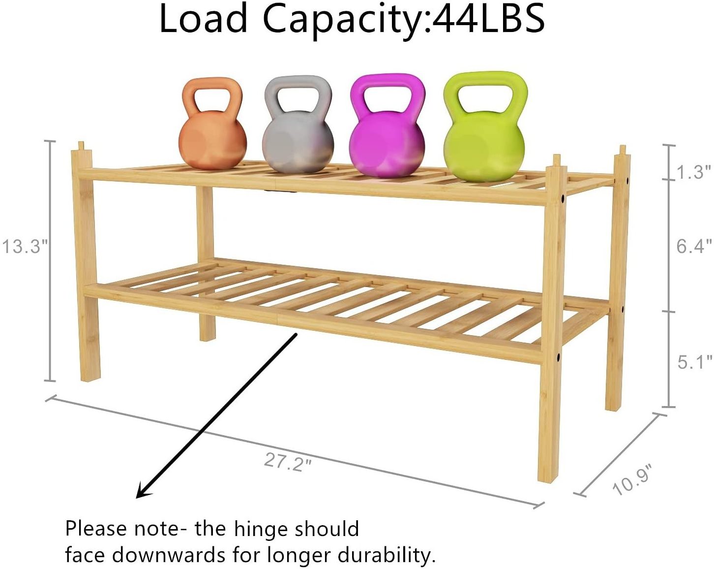 2-Tier Bamboo Modern Wood Shoe Racks Living Room Shoe Storage Organizer Shoe Rack Stand For Home