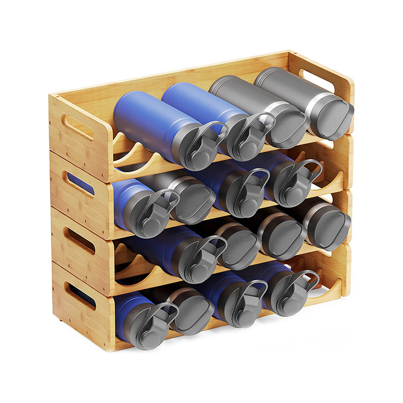 Wholesale Pantry Organization and Storage for Kitchen 4 Tier Cabinet Wine Storage Rack Stackable Water Bottle Organizer