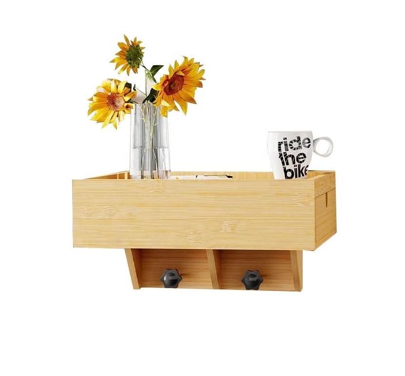 Removeable Bamboo Bedside Shelf Dorm Bed Side Table Bedside Storage Shelves With Drawer