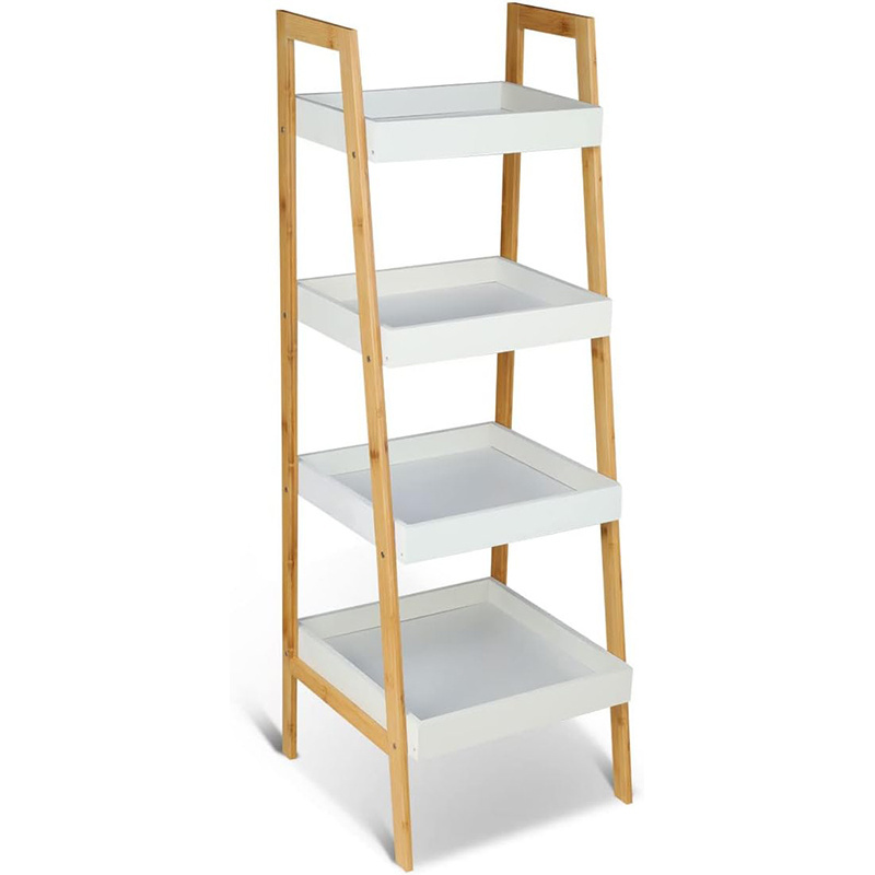 Home Decorative Multifunctional 4-Tier Bamboo Plant Stand Indoor Storage Shelving Unit Free Standing Bathroom Shelves