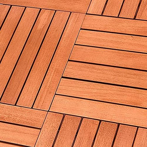 Anti-slip Together Wood Flooring | 12 x 12 Acacia Hardwood Outdoor Flooring for Patio | Click Floor , Outdoors Balcony Flooring