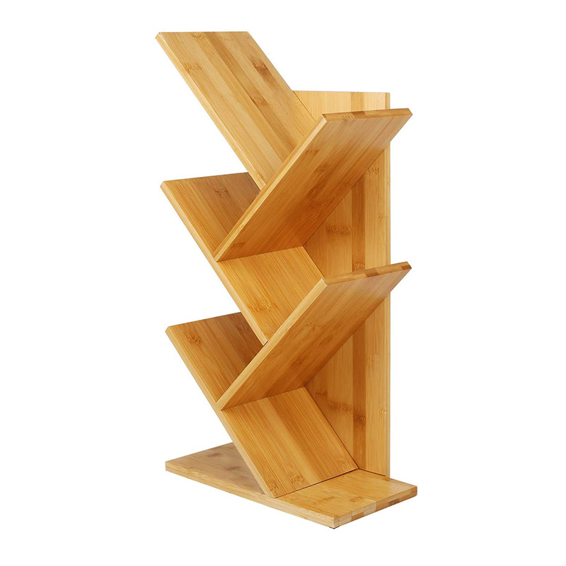 Totally Bamboo Desktop Book Shelf Organizer Floor Standing Bookcase Display Tree Bookshelf for CDs/Magazine/Books