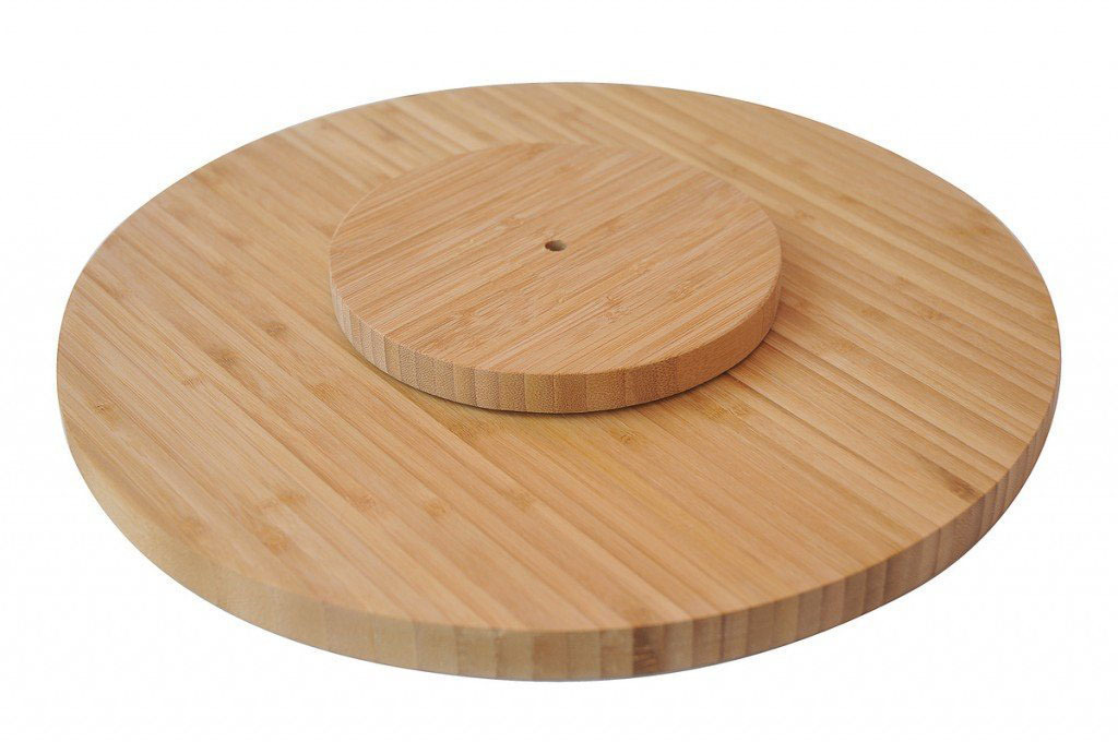 Round Lazy Susan Turntable Organizer Bamboo Rotating Tray Kitchen Serving Plate/Dining Table Top/Spices storage holder