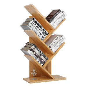 Totally Bamboo Desktop Book Shelf Organizer Floor Standing Bookcase Display Tree Bookshelf for CDs/Magazine/Books