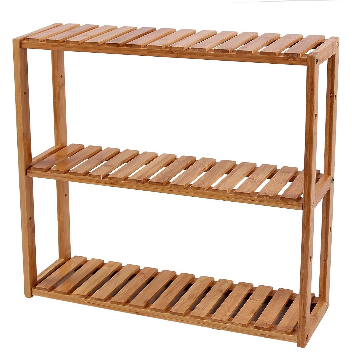 Adjustable 3 Tier Bamboo Bathroom Shelf Wall Mounted Toilet Storage Rack Hanging Display Shelves for Living Room