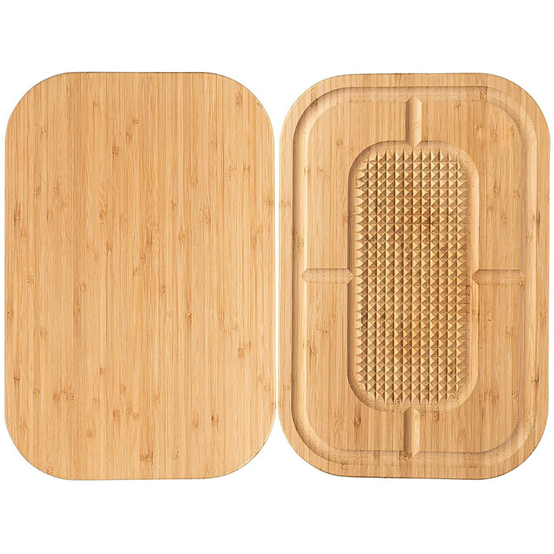 Heavy Duty Steak Butcher Block with Deep Grooves Bamboo Carving Chopping Board Premium Reversible Steak Cutting Board