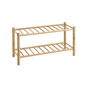 ZB BSCI Factory 2-Layer Bamboo Shoe Rack Simple and Modern Design for Home Entry Hotel or Apartment Use