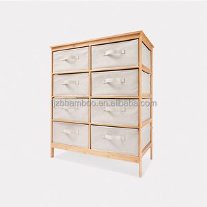 Bamboo Storage rack  with 8 Drawer Removable Fabric  for Bedroom, Office, Living Room, and Closet