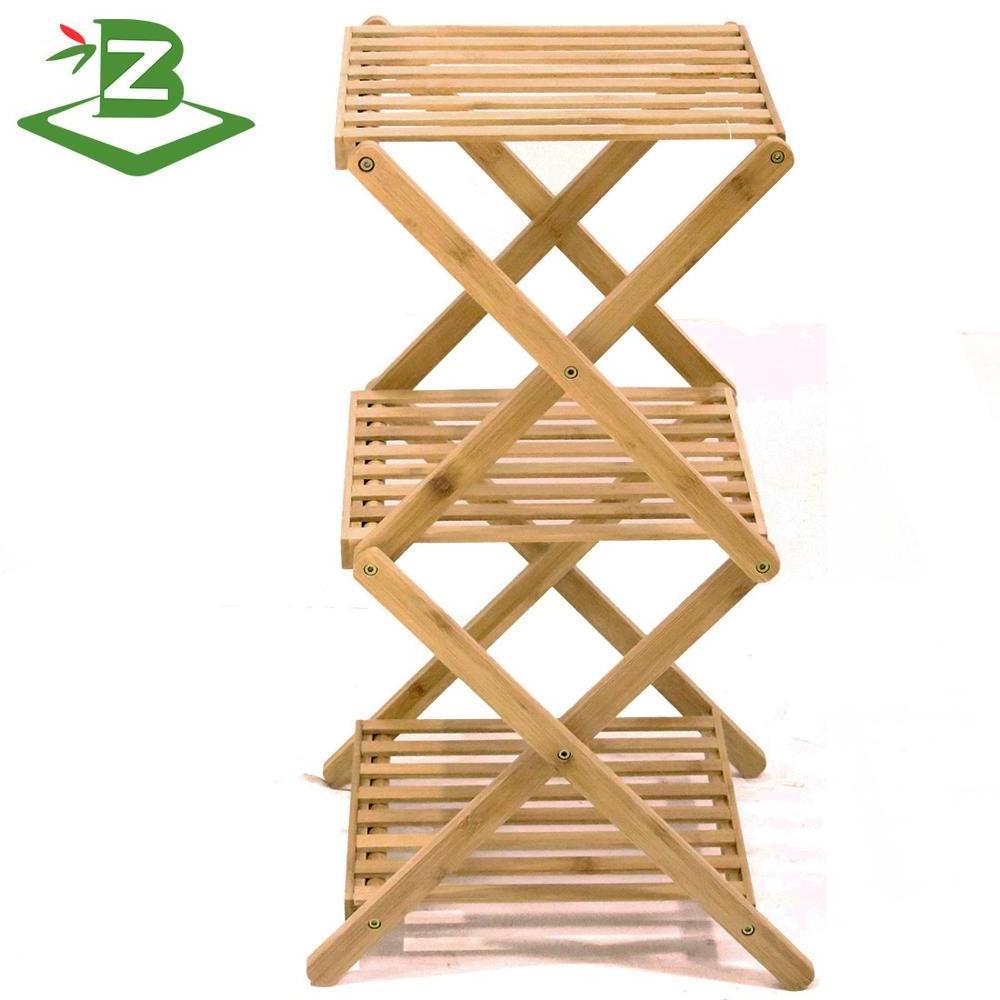 Foldable bamboo shelf easy carry outdoor garden shelf