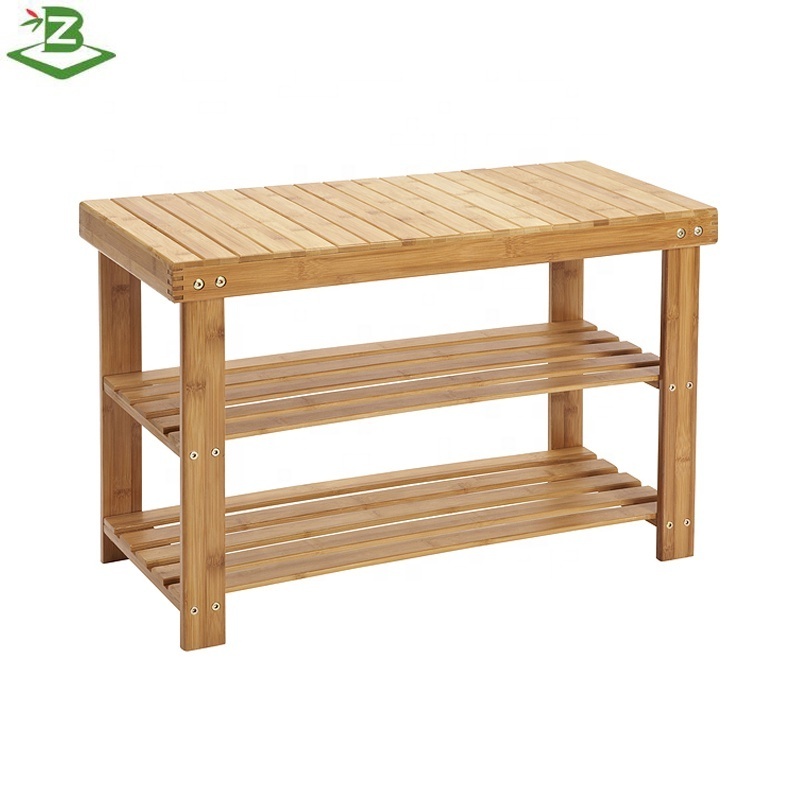 Bamboo Shower Seat Bench with Storage Shelf Towel Holder_BSCI Factory