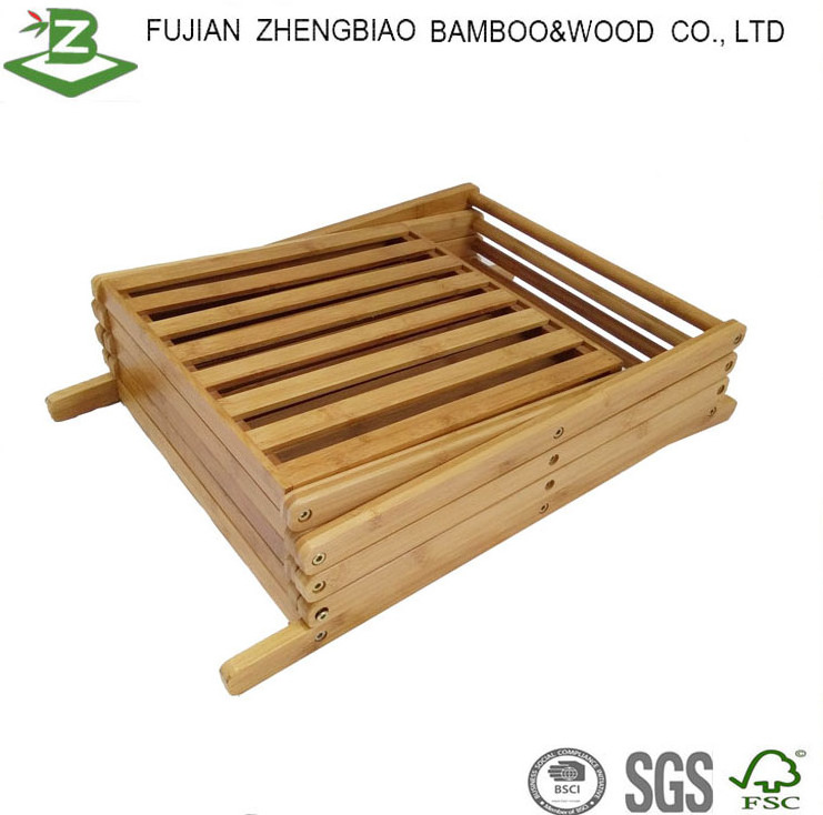 Foldable bamboo shelf easy carry outdoor garden shelf