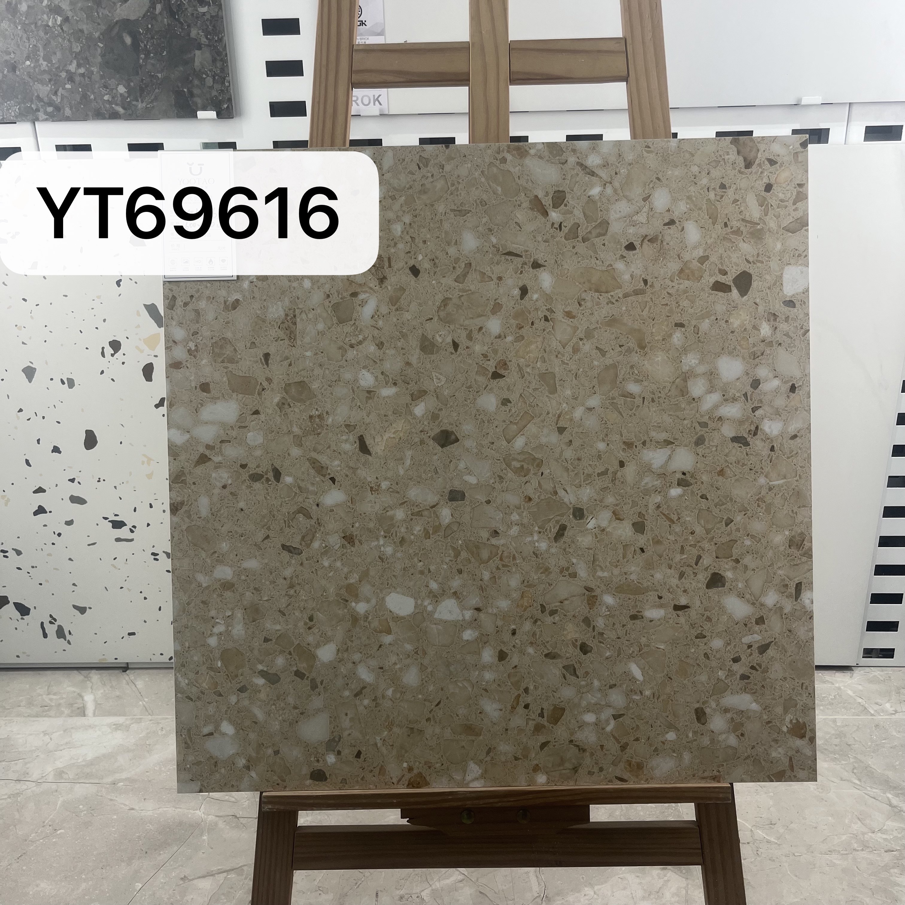 Zhangzhou Wholesale Best Selling Ceramic Terrazzo Tiles Living Room Non-Slip Floor Tiles Soft Light Carved Antique Design