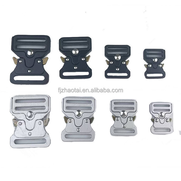 Customized logo15mm 20mm  25mm 32mm 38mm 50mm  belt webbing quick release buckle lock I inch heavy duty metal tactical buckle