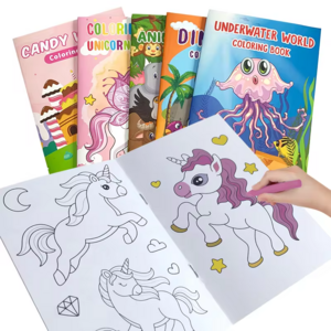 spot goods custom Full Printed for kids Color Custom Printing Children education Comic drawing stickers small Coloring book